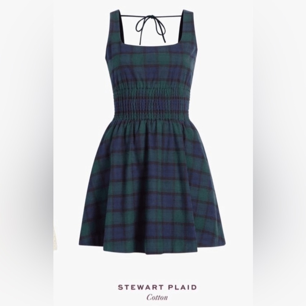 Hill House Plaid Cher HolidayDress - Navy and Forest Green